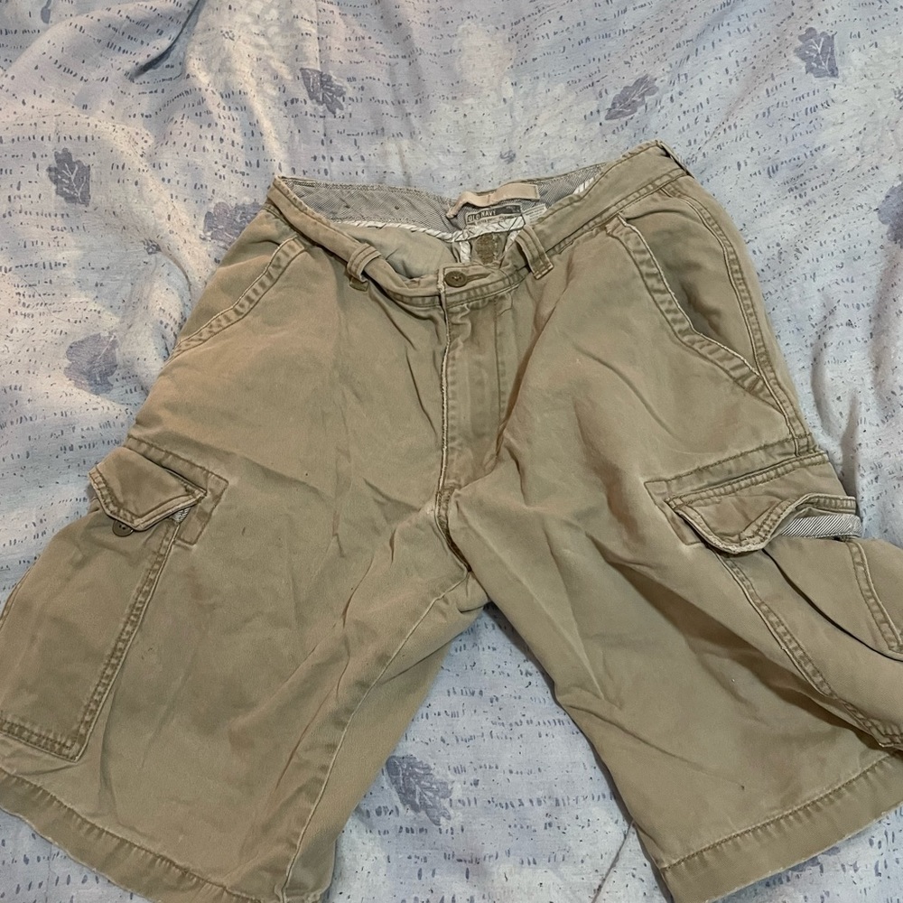 90s Men’s Vintage Old Navy Cargo Shorts: Beige 100% Cotton